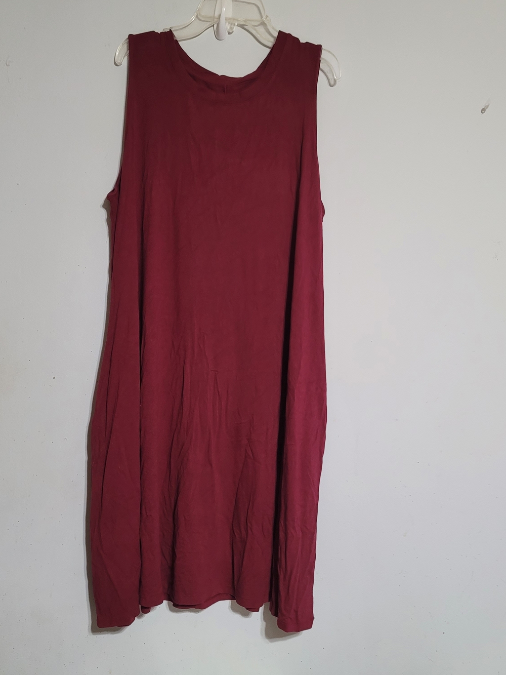 Time and Tru Burgundy Sleeveless Midi Dress 2XL Maroon Wine